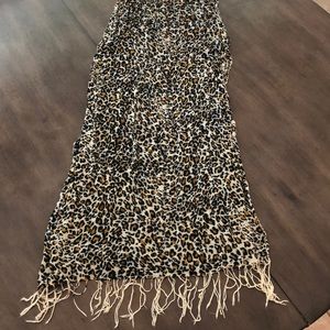 Cheetah fringe scarf